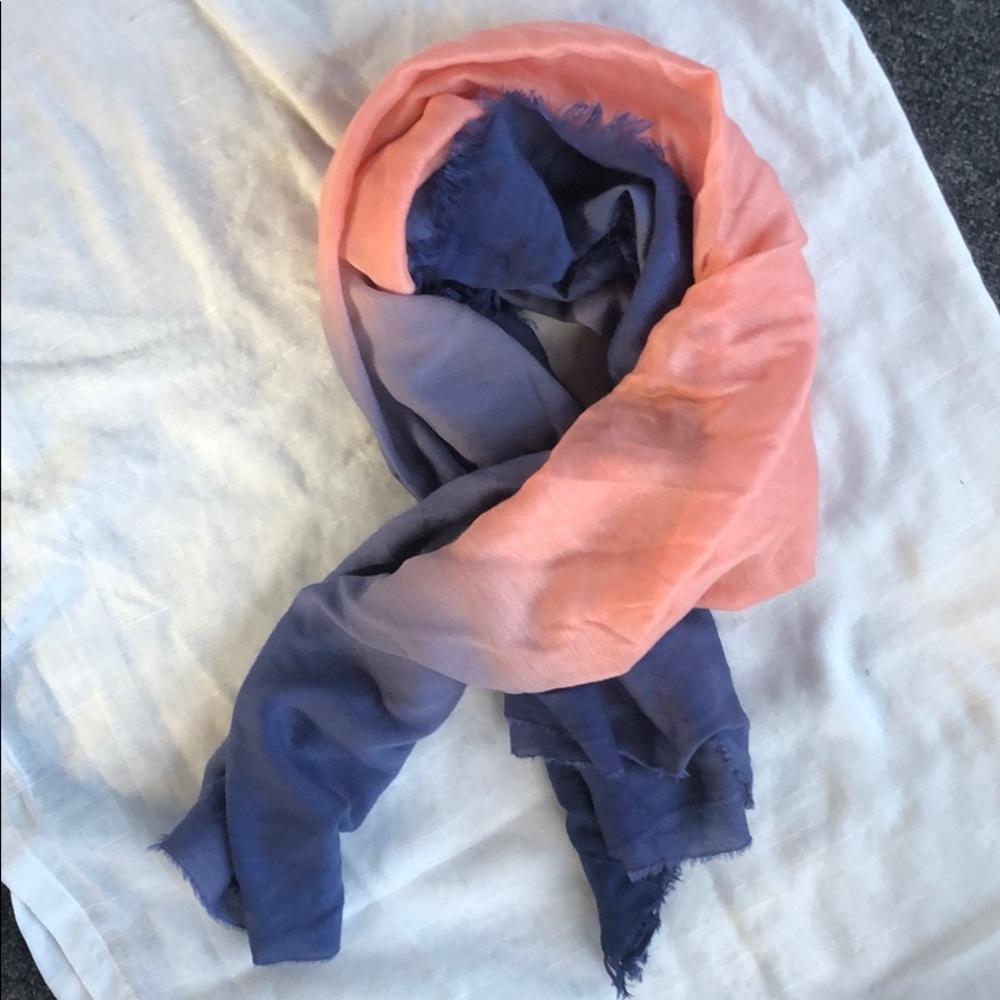 Coral Blue Ombré Sheer Scarf